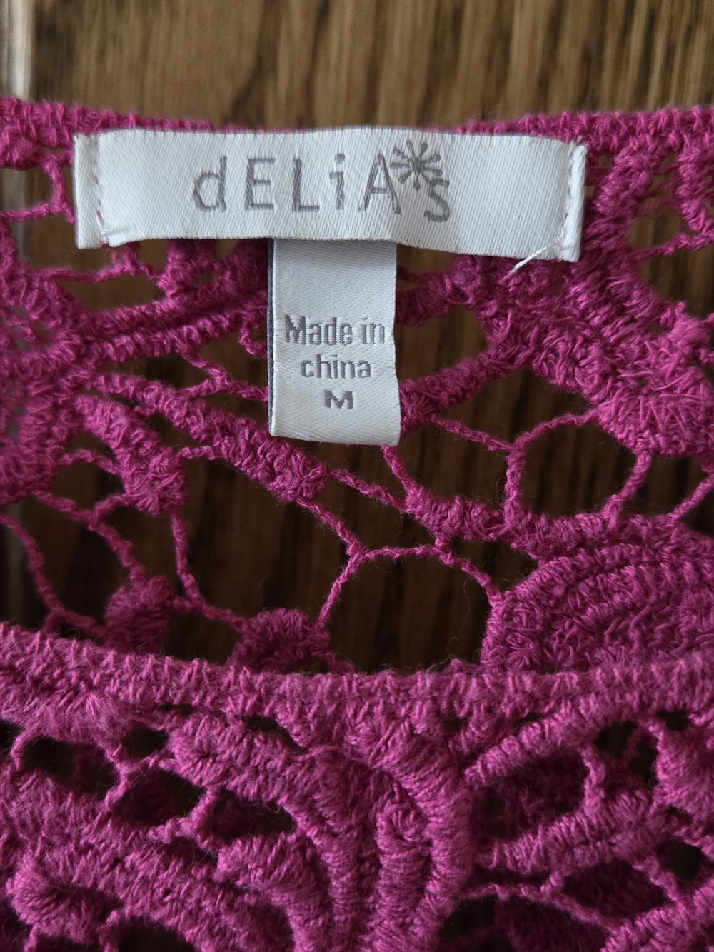 dELiA*s Fuchsia Crochet Lace Crop Top - Picture 2 of 6